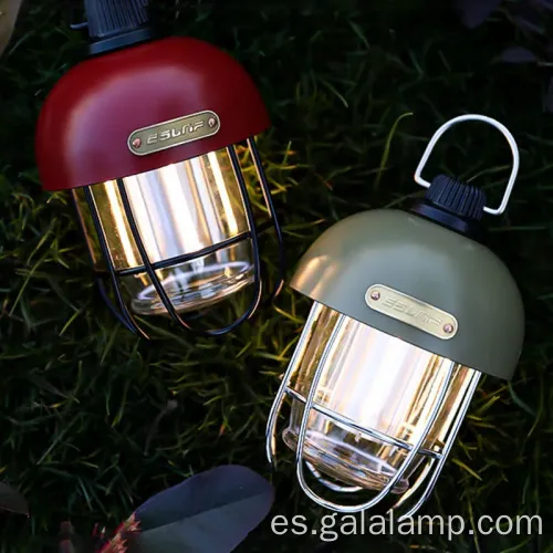 Luz de campamento solar LED retro con batería de 18650